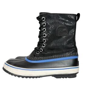 Sorel 1964 Premium CVS Black Metallic Snake Pattern Waterproof Boots Size 7.5